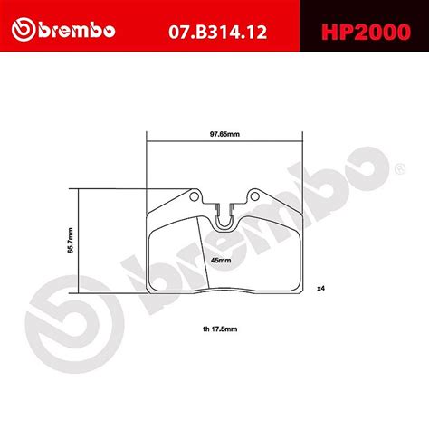 Brembo Hp2000 Pads 07b31412 Gpparts Comércio E Importação De