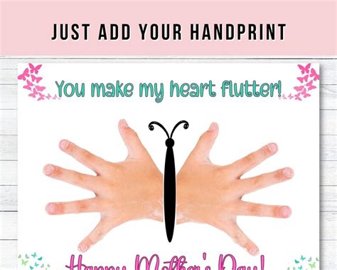 Mothers Day Handprint Craft Printable Card Diy Mothers Day T