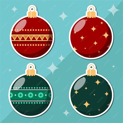 Premium Vector Red And Green Christmas Decorations