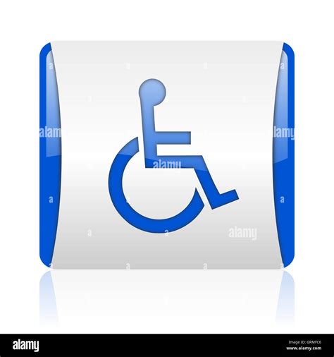 Accessibility Blue Square Web Glossy Icon Stock Photo Alamy