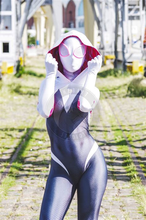 Replica costume ' Spider Gwen ' printed on Lycra with | Etsy