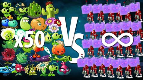 PvZ 2 Challenge All Plants Max Level VS Unlimited Holo Head Zombie