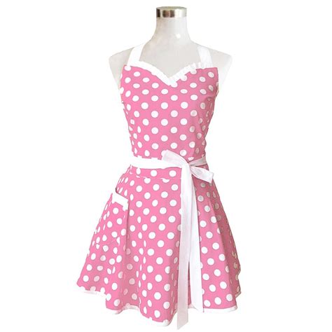 Hyzrz Lovely Sweetheart Retro Kitchen Aprons Women Girl Polka Dot