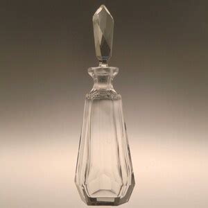 Bohemian Czech Art Deco Crystal Clear Cut Glass Perfume Bottle Etsy