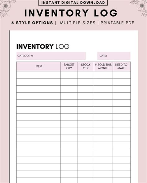 Inventory Sheet