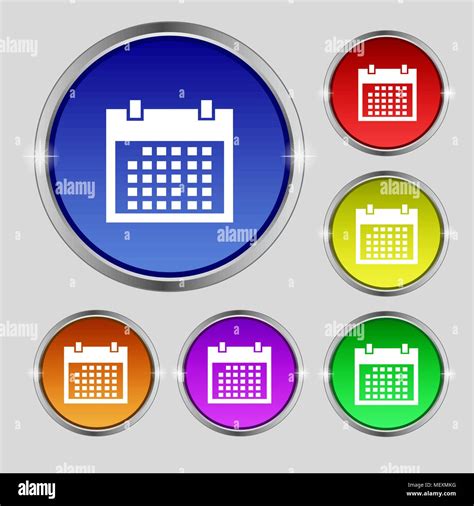 Kalender Zeichen Symbol Tage Monat Symbol Datum Button Set Farbe