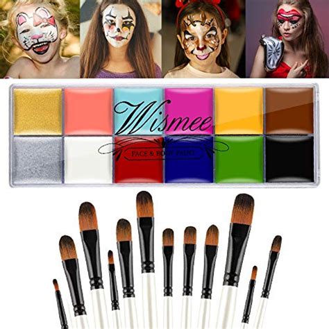 Wismee Face Paint Makeup Palette Face Body Paint Set 12 Colors