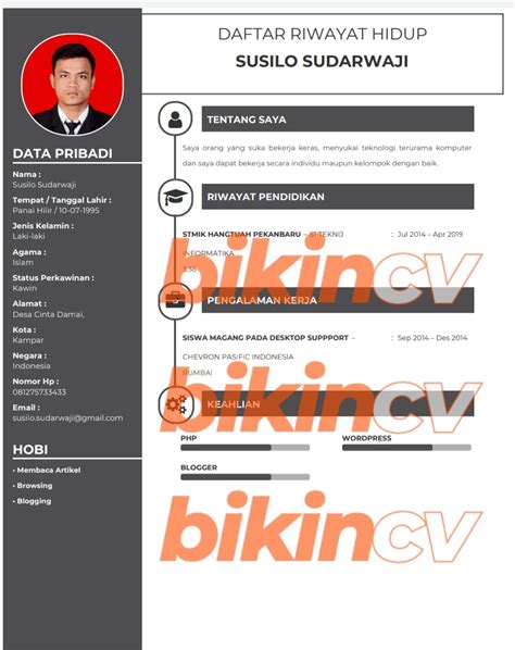 Cara Membuat Cv Yang Menarik Di Word Trendylasopa