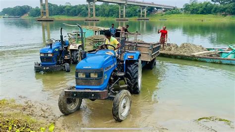 Swaraj Tractor Loading In River By Hand Sonalika Di Rx 35 Mahindra