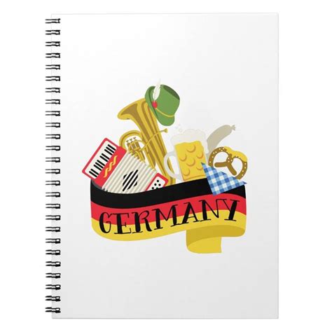 A Spiral Notebook With The Word Germany Written In German On It And