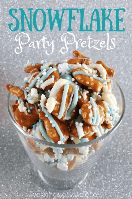 Snowflake Party Pretzels - Working Mom Magic