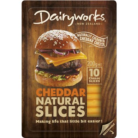 Dairyworks Cheddar Cheese Burger Slices 200g Woolworths