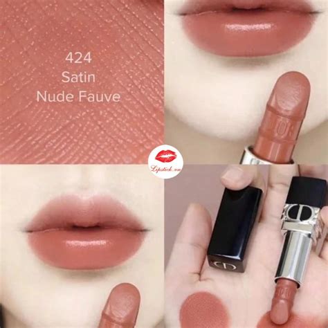 Son Dior 424 Nude Fauve Satin Màu Cam Đất Limited Mới Nhất