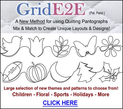 New Quilting Pantograph Designs for Digital and Paper E2E Pantographs ...