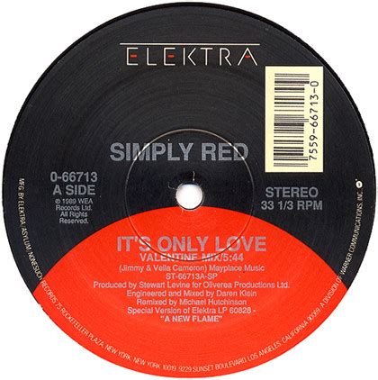 Simply Red It S Only Love Vinyl Discogs