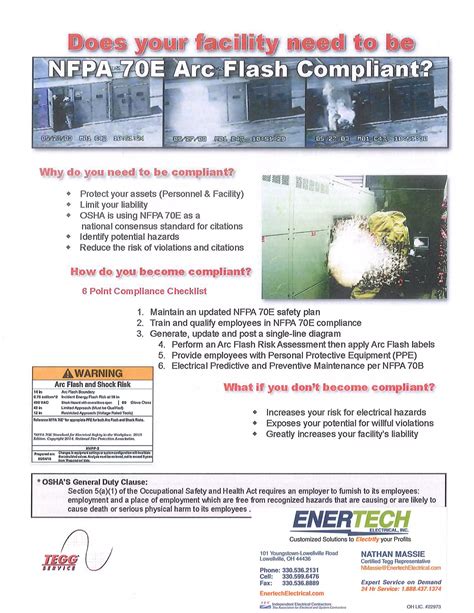 2015 Nfpa 70e 6 Point Checklist With Biz Card Pdf