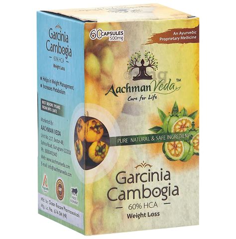 Aachman Veda Garcinia Cambogia 500mg 60 Hca Weight Loss Capsule 60