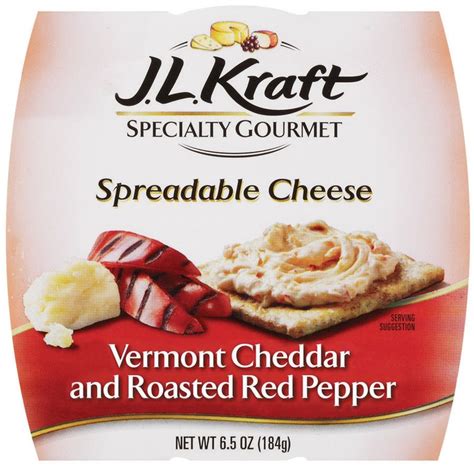 Jl Kraft Cheddar Sharp White And Roasted Red Pepper Spreadable Cheese