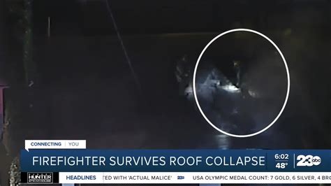 Video Los Angeles Firefighter Falls Through Roof