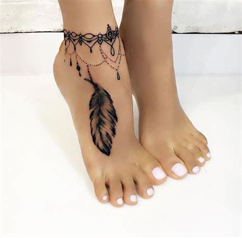 Feather Anklet Foot And Ankle Tattoo Foottattoos Foot Tattoos Tattoos Feather Tattoos