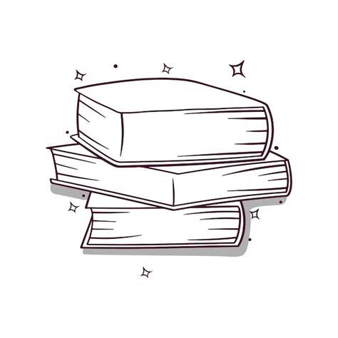 Premium Vector Hand Drawn Stack Of Books Vector Illustration