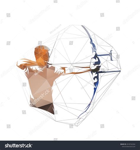 Archery Archer Athlete Shooting Arrow Isolated Stock Vector Royalty