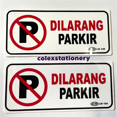 Jual Sticker Label Sticker Label Bahan Acrylic Dilarang Parkir Ukuran