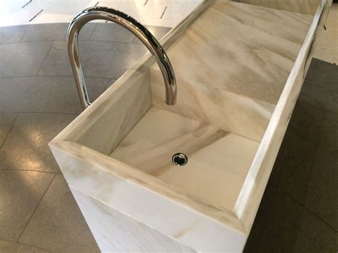 Integrated Calacatta Gold Marble Vanity Sink Custom Stone Sink