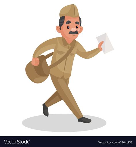 Postman cartoon character Royalty Free Vector Image