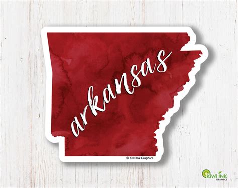 Arkansas Arkansas Sticker State Stickers Travel Stickers Etsy