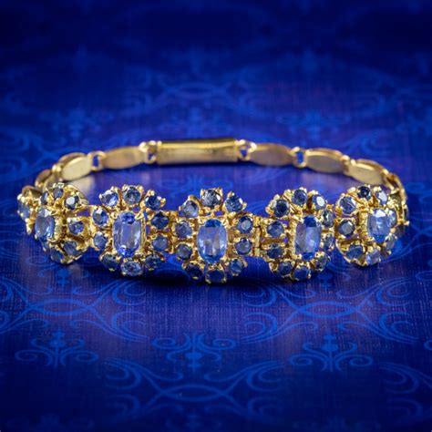 Vintage Sapphire Bracelet Silver 18ct Gold Gilt 6ct Of Sapphire#N#– Laurelle Antique Jewellery