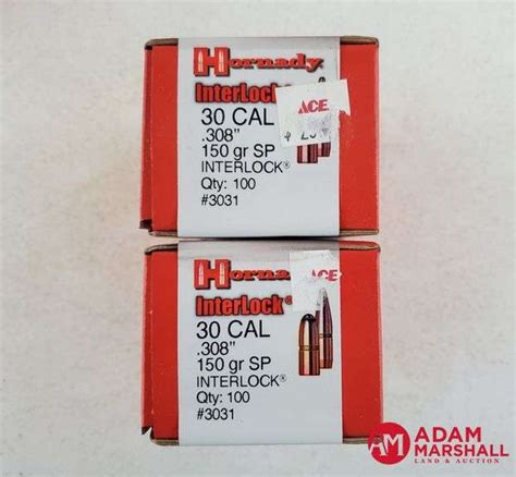 Bullets Hornady InterLock 30 Cal 150 Gr SP 2 X 100 Adam