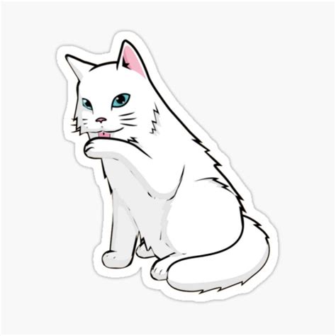 Pegatina Lindo Gato Impresionante Dibujo Gato Meme Pata De Redakhatib