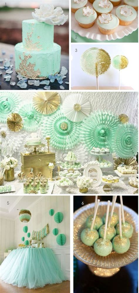 Gold And Mint Green Theme Mint Green Baby Shower Mint Green Baby