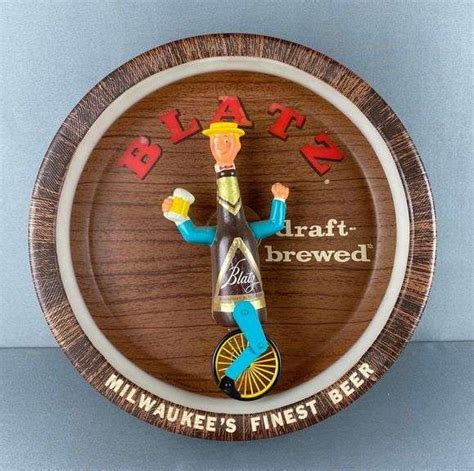 Vintage Blatz Beer Bottle Man Unicycle Light Up Motion Advertising Sign