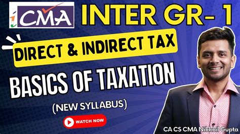 Basics Of Taxation Direct Indirect Tax Syllabus 2022 CMA Inter