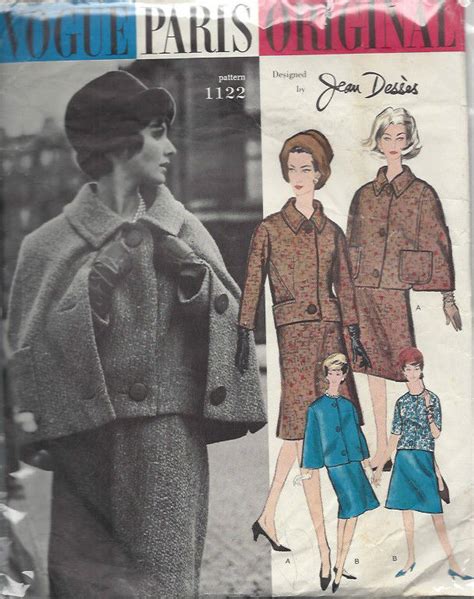 Vintage Sewing Pattern Size Bust Vogue Skirt Jacket Suit