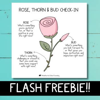 Rose Thorn Bud Check In FREEBIE! by WholeHearted School Counseling