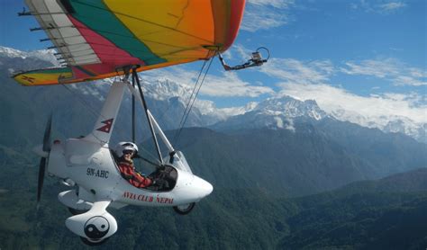 Ultralight Flight Pokhara Nepal Excellent Himalaya Trek Expedition