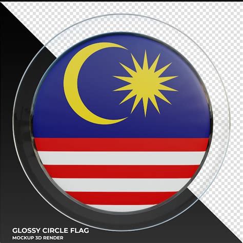 Premium Psd Malaysia Realistic 3d Textured Glossy Circle Flag