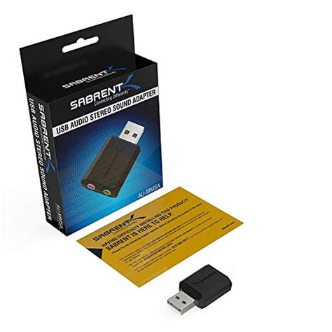 Sabrent Usb External Stereo Sound Adapter For Windows And Mac Plug And Play No Drivers Needed