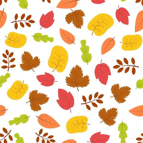 Premium Vector Seamless Pattern With Autumn Leaves Vector Illustration