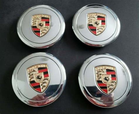 Porsche Fuchs Metal Wheel Center Caps Set Of Chrome Silver