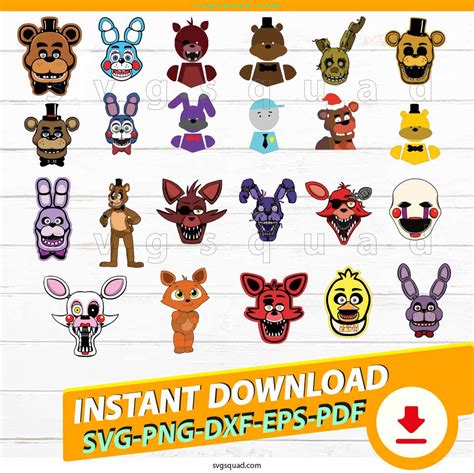 Five Nights Freddy Svg Png Cricut Fnaf Svg Bundle