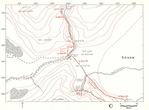 Middle Earth Nan Curunir Deeping Coomb Frodos Route Tolkienstrachey
