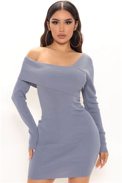 Chic Mood Sweater Mini Dress Blue Fashion Nova Dresses Fashion Nova