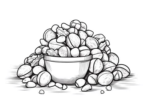 Easy Nut Coloring Page Coloring Page