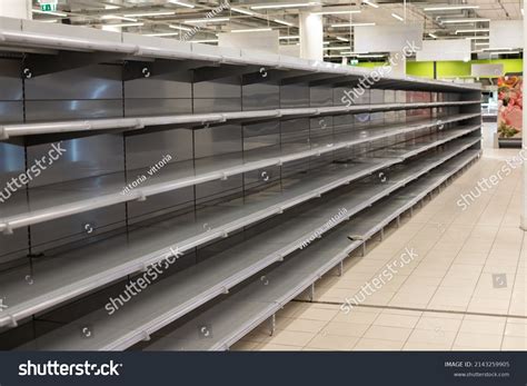 Empty Shelves Store Supermarket Shopping Mall Stock Photo 2143259905 ...