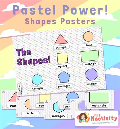 Pastel Classroom 2d Shape Display Posters Pastel Display