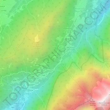 Mapa topográfico Casera altitude relevo